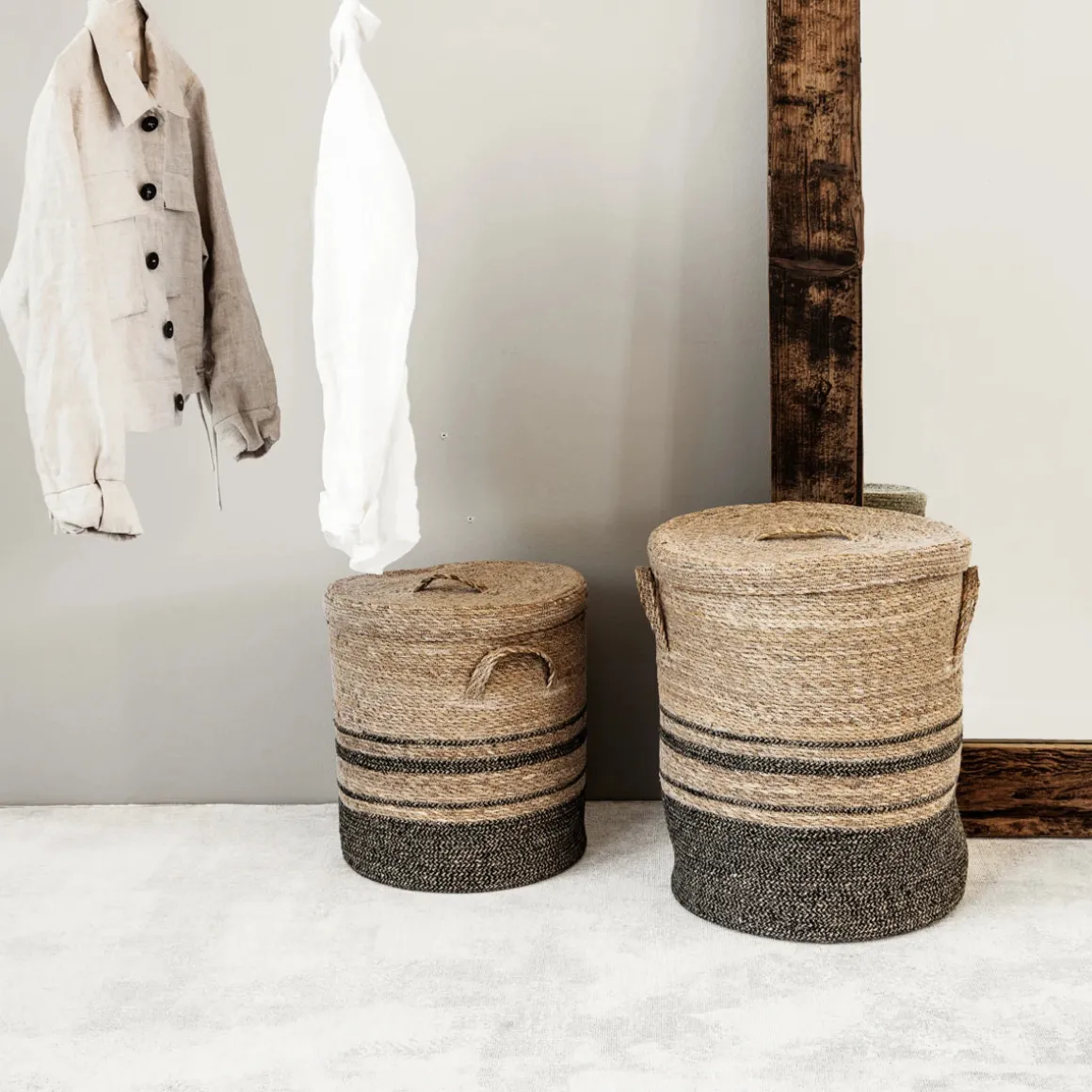 Aufbewahrung mit Deckel, Laundry, Natur