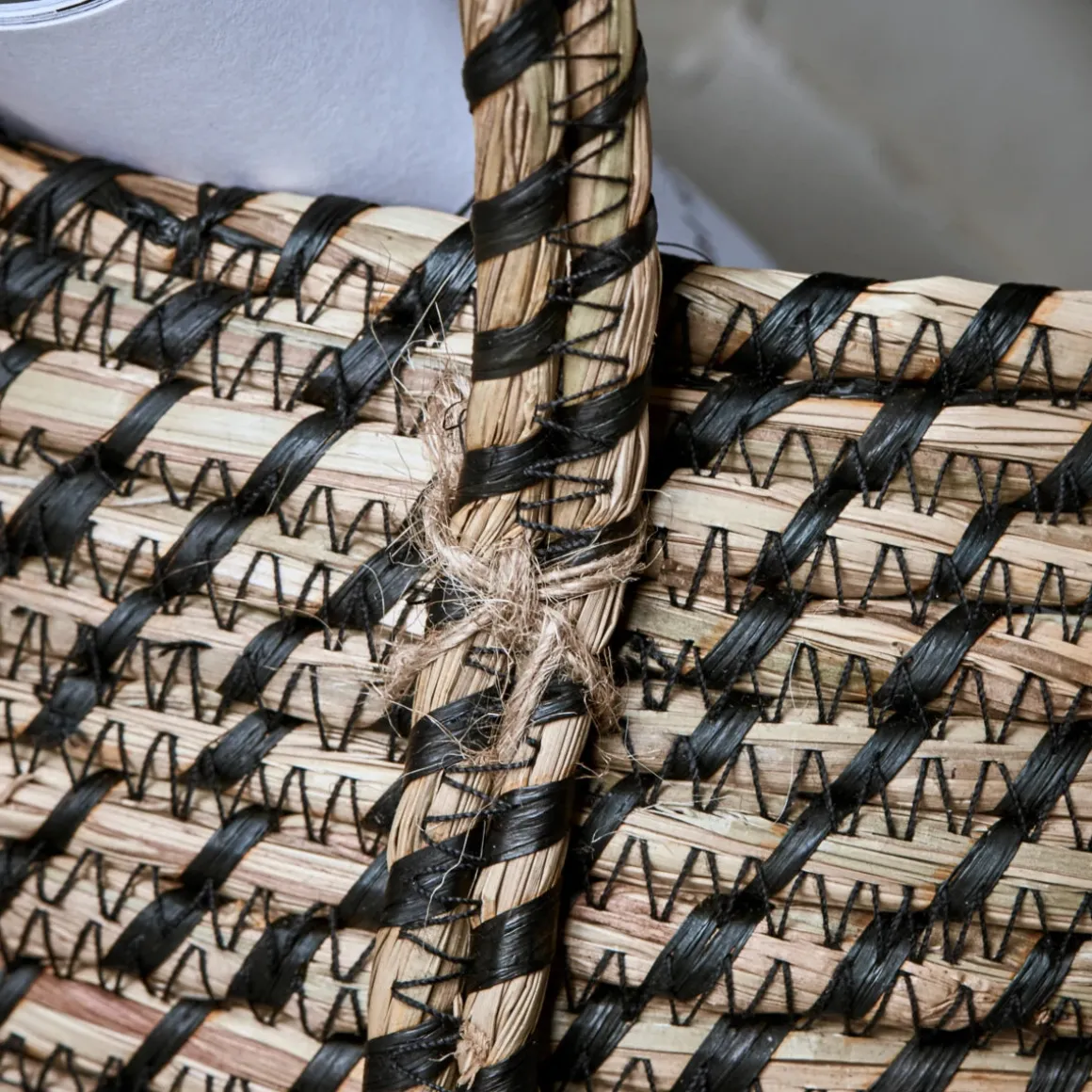 Aufbewahrungskorb, HDDistra, Schwarz / Natürlich