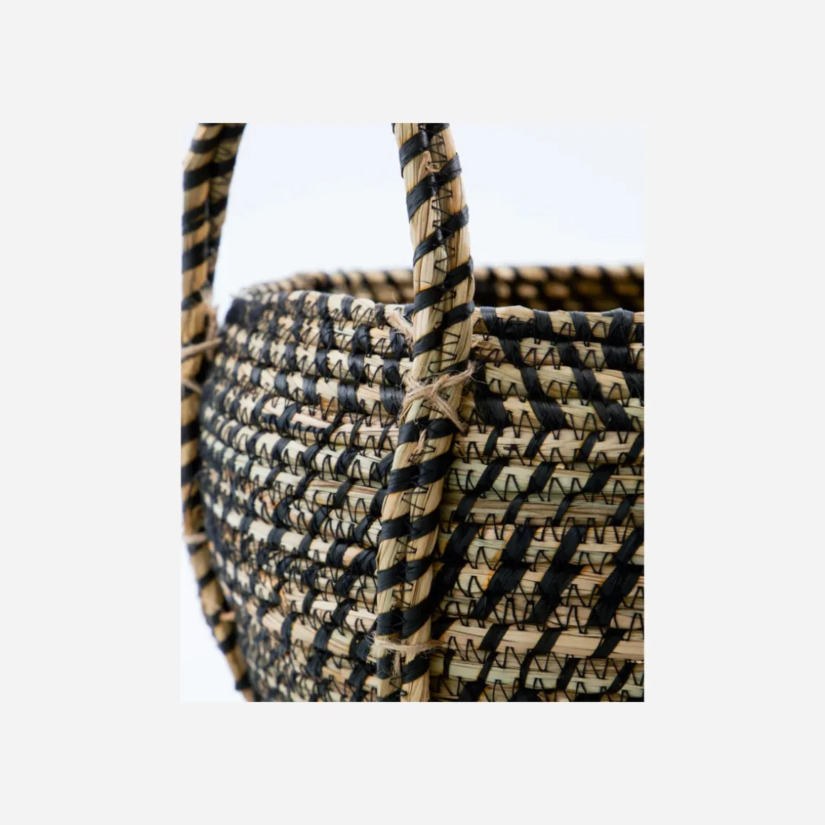 Aufbewahrungskorb, HDDistra, Schwarz / Natürlich