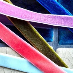 Band, HDVelvet, Blau;Koralle;Dunkelgrün;Lila;Hellblau