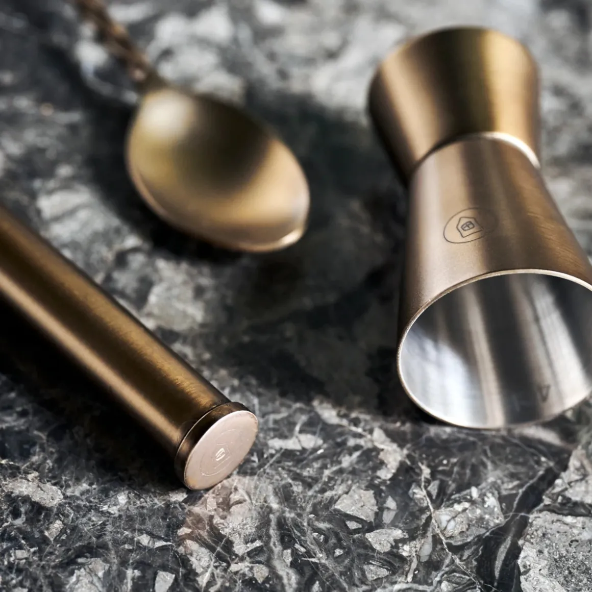 Cocktail set, HDBaar, Antikes Messing-Finish