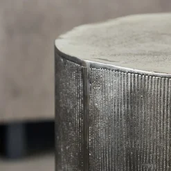 Couchtisch, Rota, Gebürstetes Silber