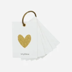 Geschenkanhänger, HDGlitr, Weiß;Gold