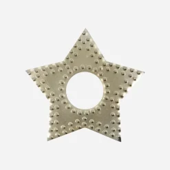 Kerzenringe, HDRing, Antikes Champagner-Silber-Finish