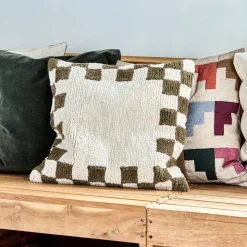 Kissenbezug, HDChess, Grün;Off-White