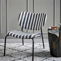 Lounge-Sessel, HDLonga, Schwarz/Off-Weiß