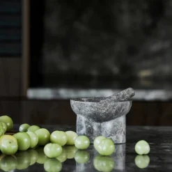 Mörser mit Stößel, Kulti, Grau/braun