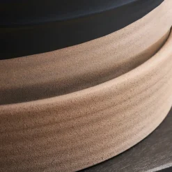 Pflanzgefäß m. Untertasse, HDAstu, Schwarz/Natur