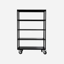 Regal mit 4 Rollen, Trolley, Mattschwarz