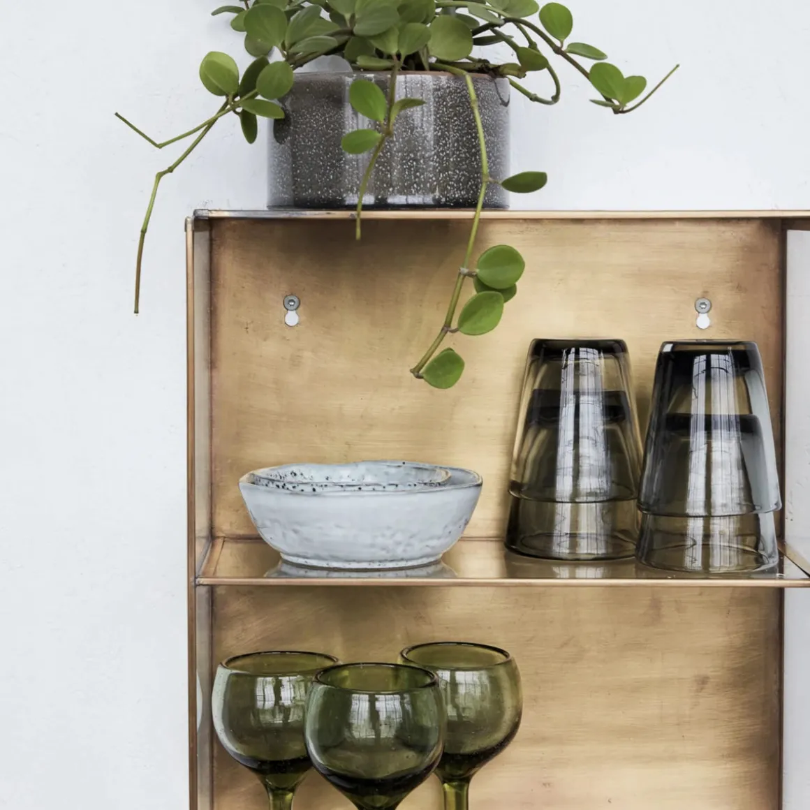 Schrank, Glass, Messing