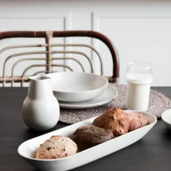 Servierschale, Pion, Grau/ weiß