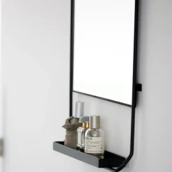 Spiegel mit Ablage, Chic, Schwarz