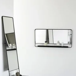 Spiegel mit Ablage, Chic, Schwarz