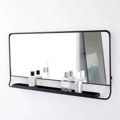 Spiegel mit Ablage, Chic, Schwarz