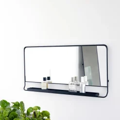 Spiegel mit Ablage, Chic, Schwarz