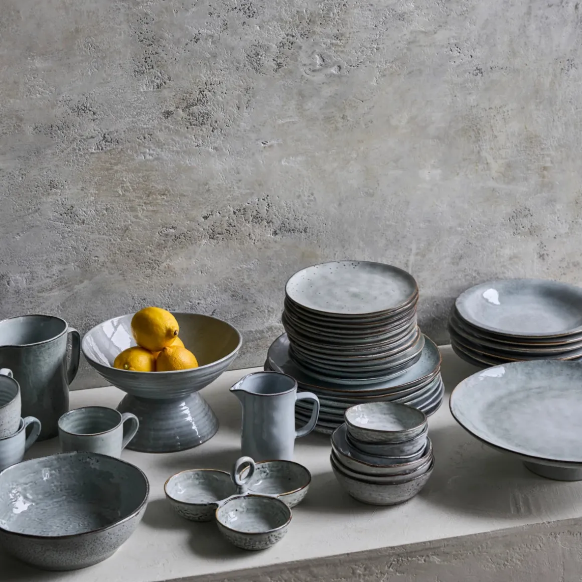 Suppenteller/Schüssel, Rustic, Grau/Blau