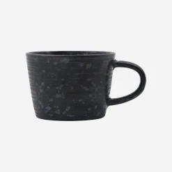 Tasse m. Untertasse, HDPion, Schwarz/Braun