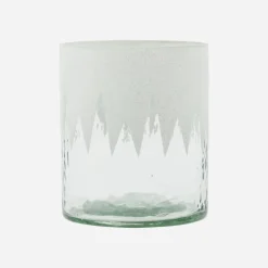 Teelichthalter, HDGlitt, Klar;Weiß;Glitzer