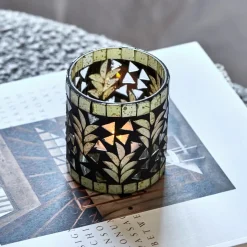 Teelichthalter, HDPalm, Schwarz