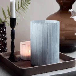 Teelichthalter, Mirr, Frostgrau