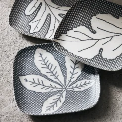 Teller, HDKastanie, Grau/Blau