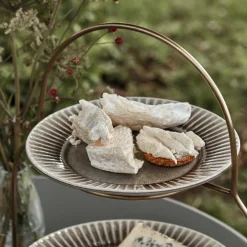 Teller, HDPleat, Grau/braun