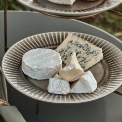 Teller, HDPleat, Grau/braun