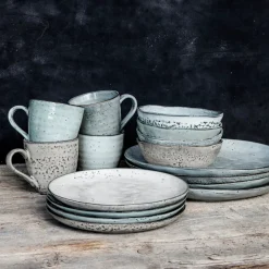 Teller, Rustic, Grau/Blau