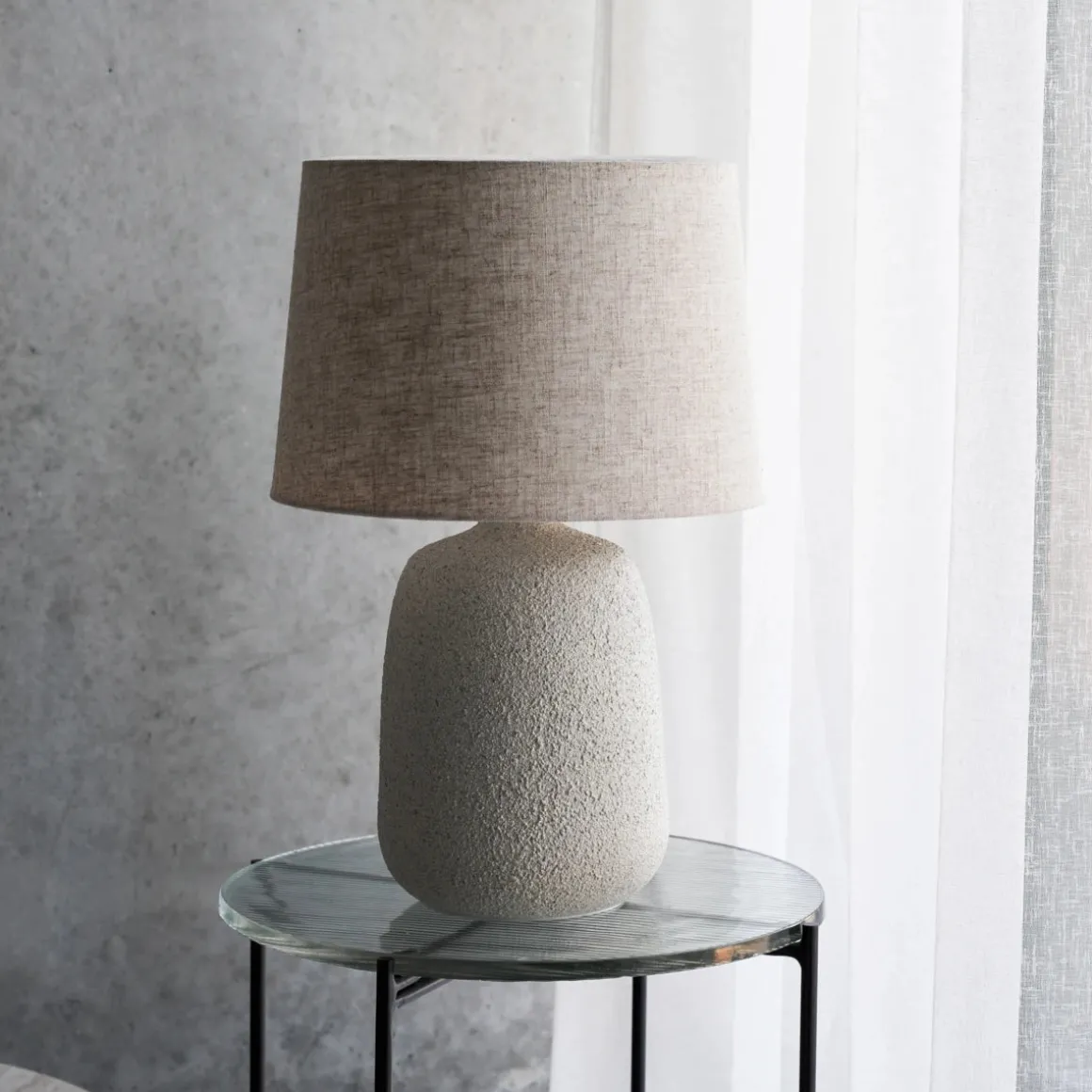 Tischleuchte inkl. Lampenschirm, HDTana, Off-White