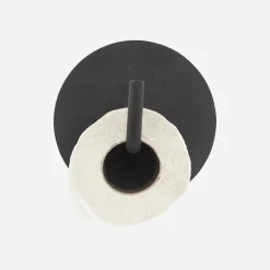 Toilettenpapierhalter, Text, Schwarz