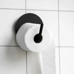 Toilettenpapierhalter, Text, Schwarz