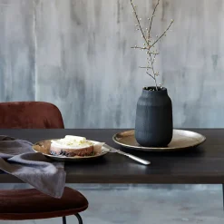 Vase, Groove, Schwarz