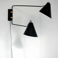 Wandleuchte, Club Double, Schwarz