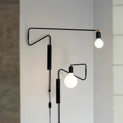 Wandleuchte, Swing, Schwarz