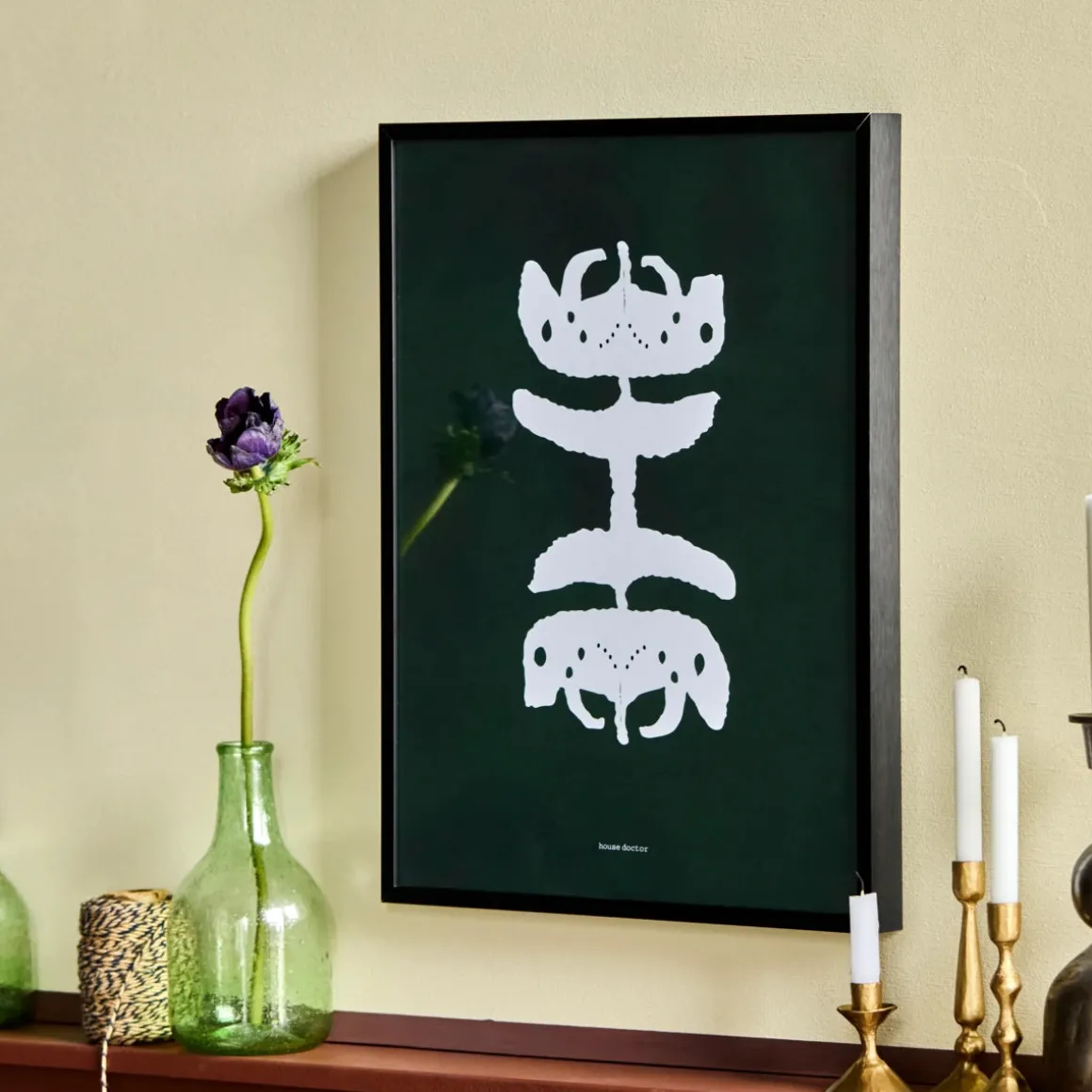 Wandobjekt, HDFairy, Dunkelgrün;Weiß