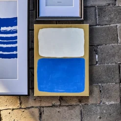 Wandobjekt, HDReca, Blau;Off-White;Senfgelb