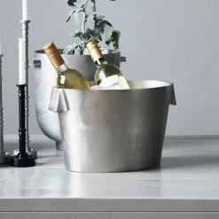 Weinkühler, Buck, Gebürstetes Silber
